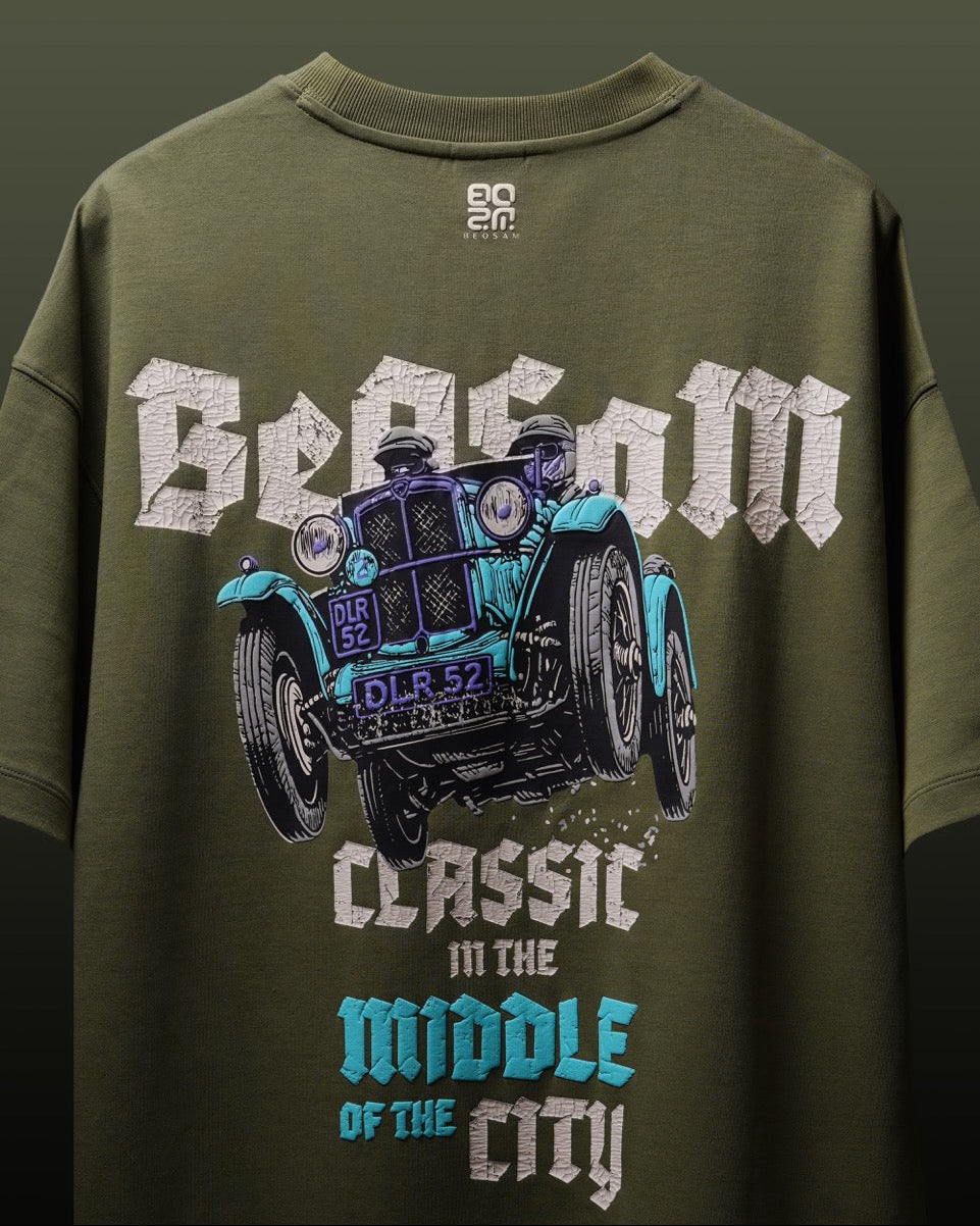 Modern Vintage Tee – Moss Green