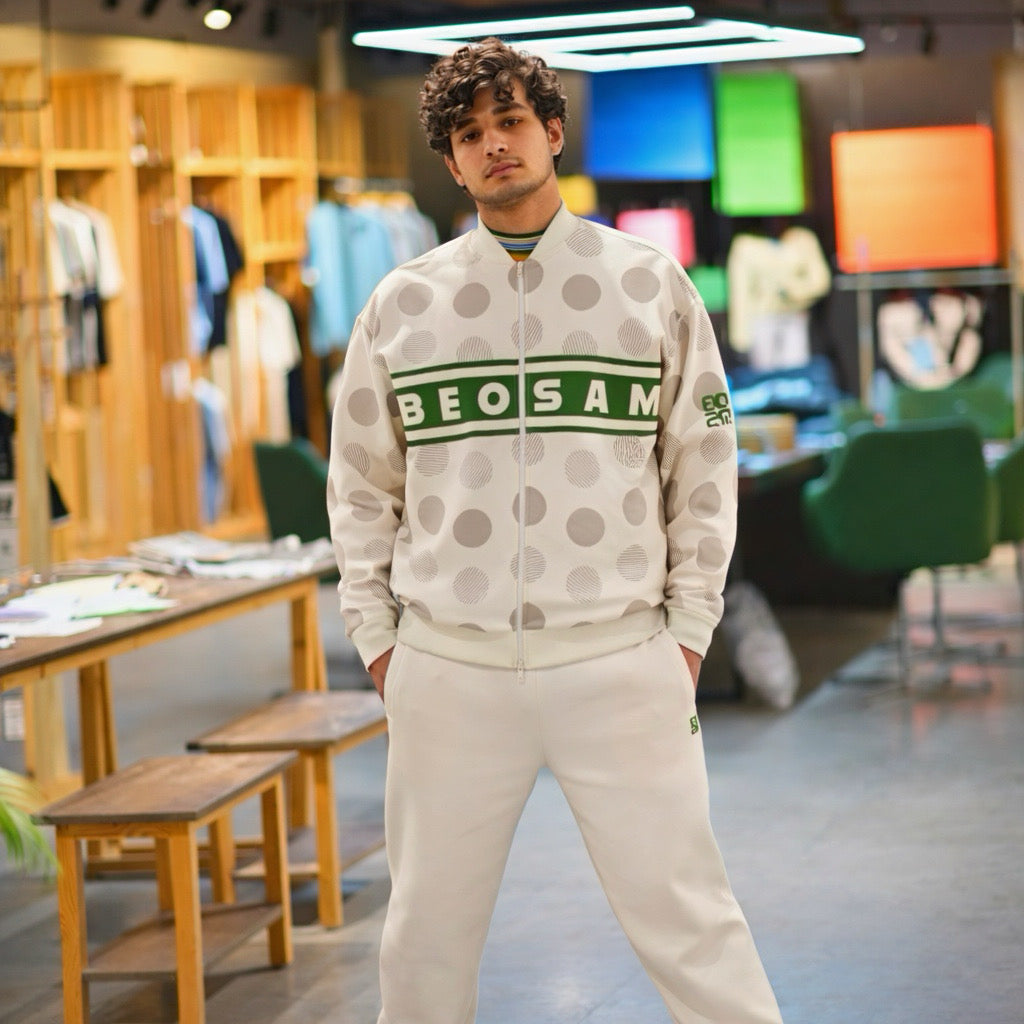 BeOsam Polka Dot Bomber Jacket