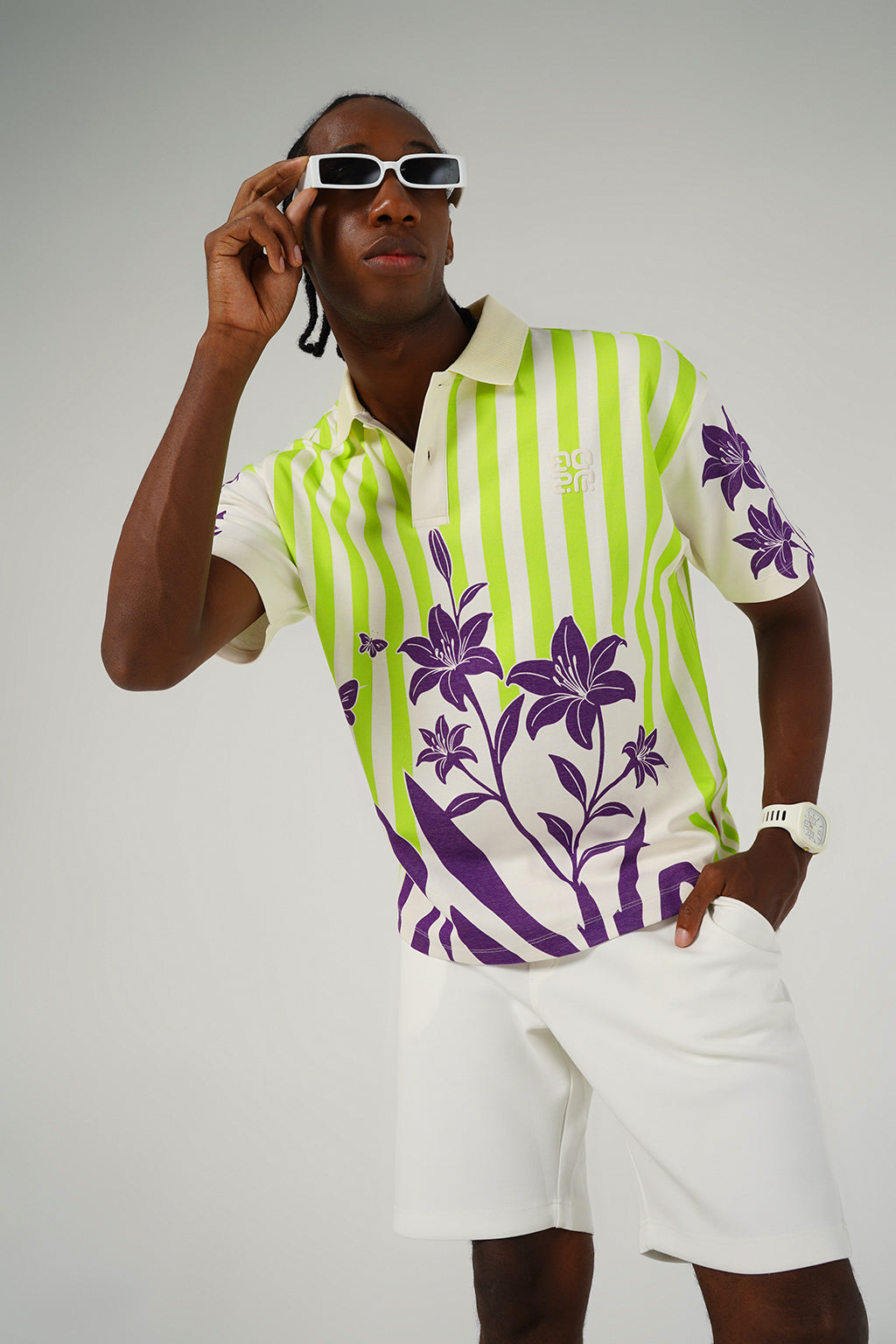 Floral Stripes Polo – Jungle Bloom