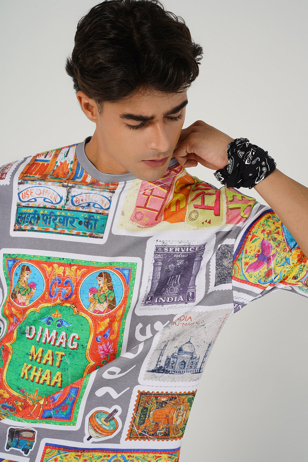 Truck Art Oversized Tee – Retro Grey