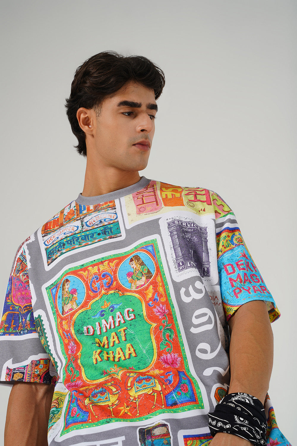 Truck Art Oversized Tee – Retro Grey