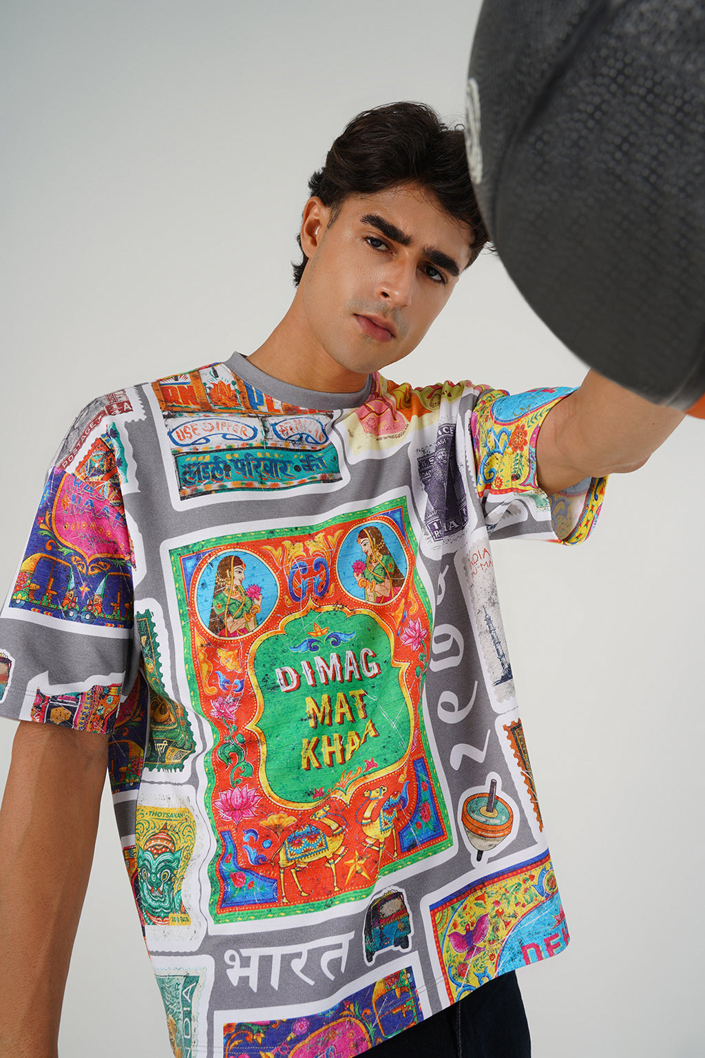 Truck Art Oversized Tee – Retro Grey