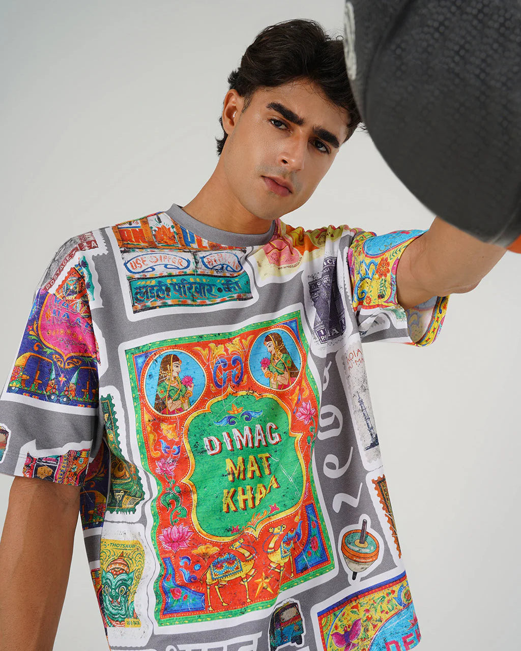 Truck Art Oversized Tee – Retro Grey