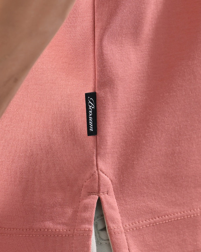 Signature Henley Tee – Dusty Coral