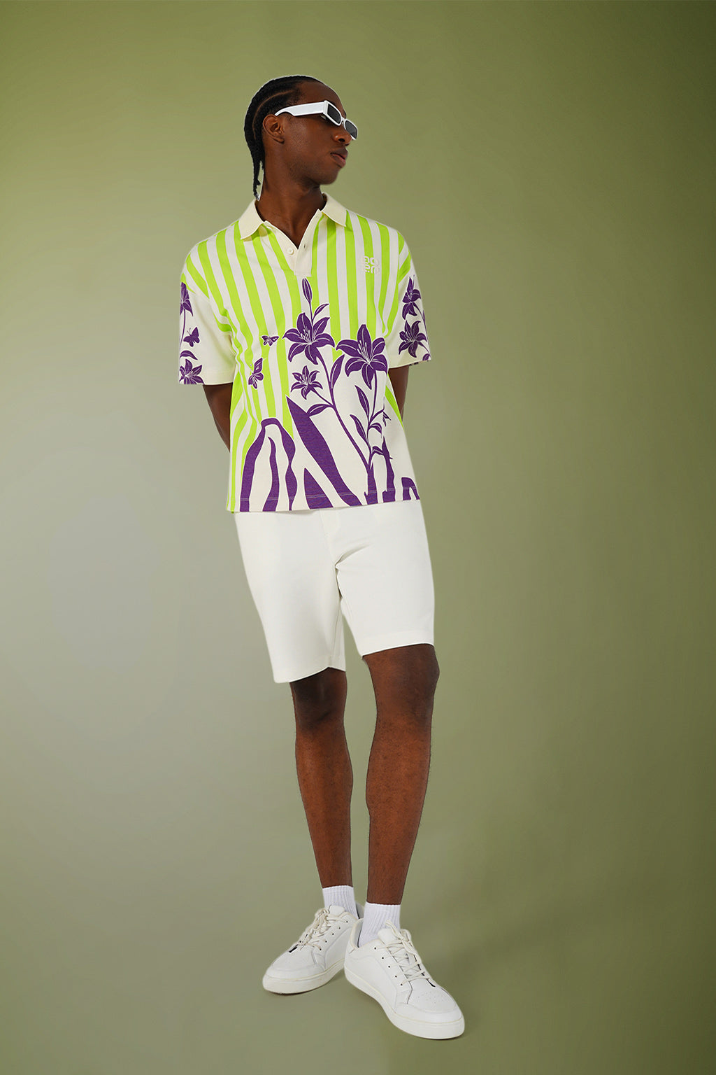 Floral Stripes Polo – Jungle Bloom