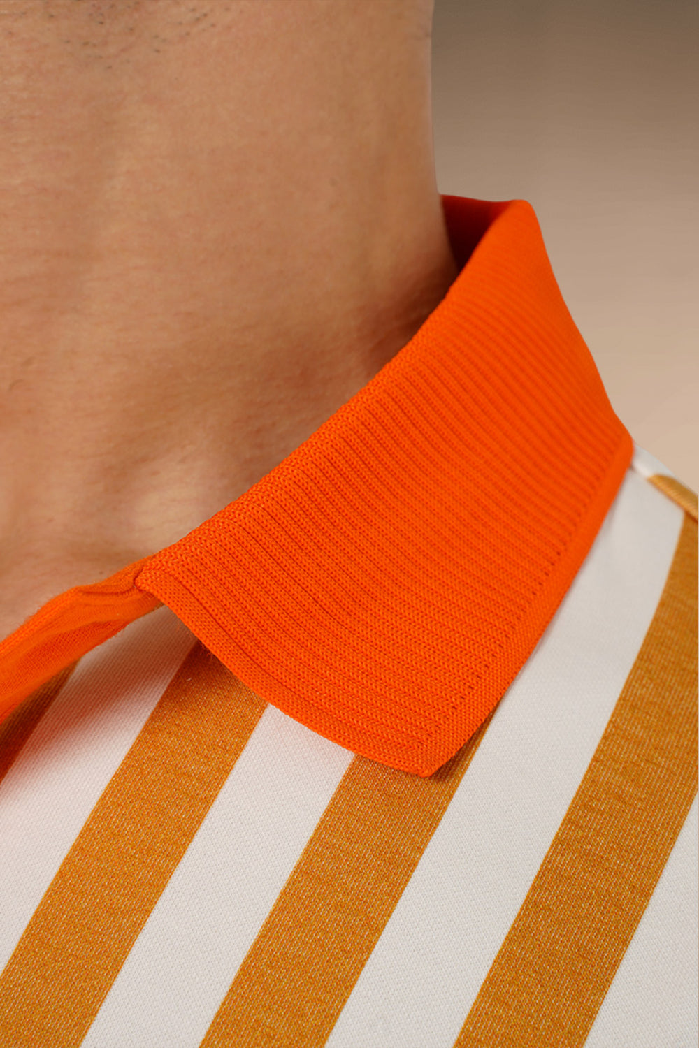 Floral Stripes Polo – Sand Dusk