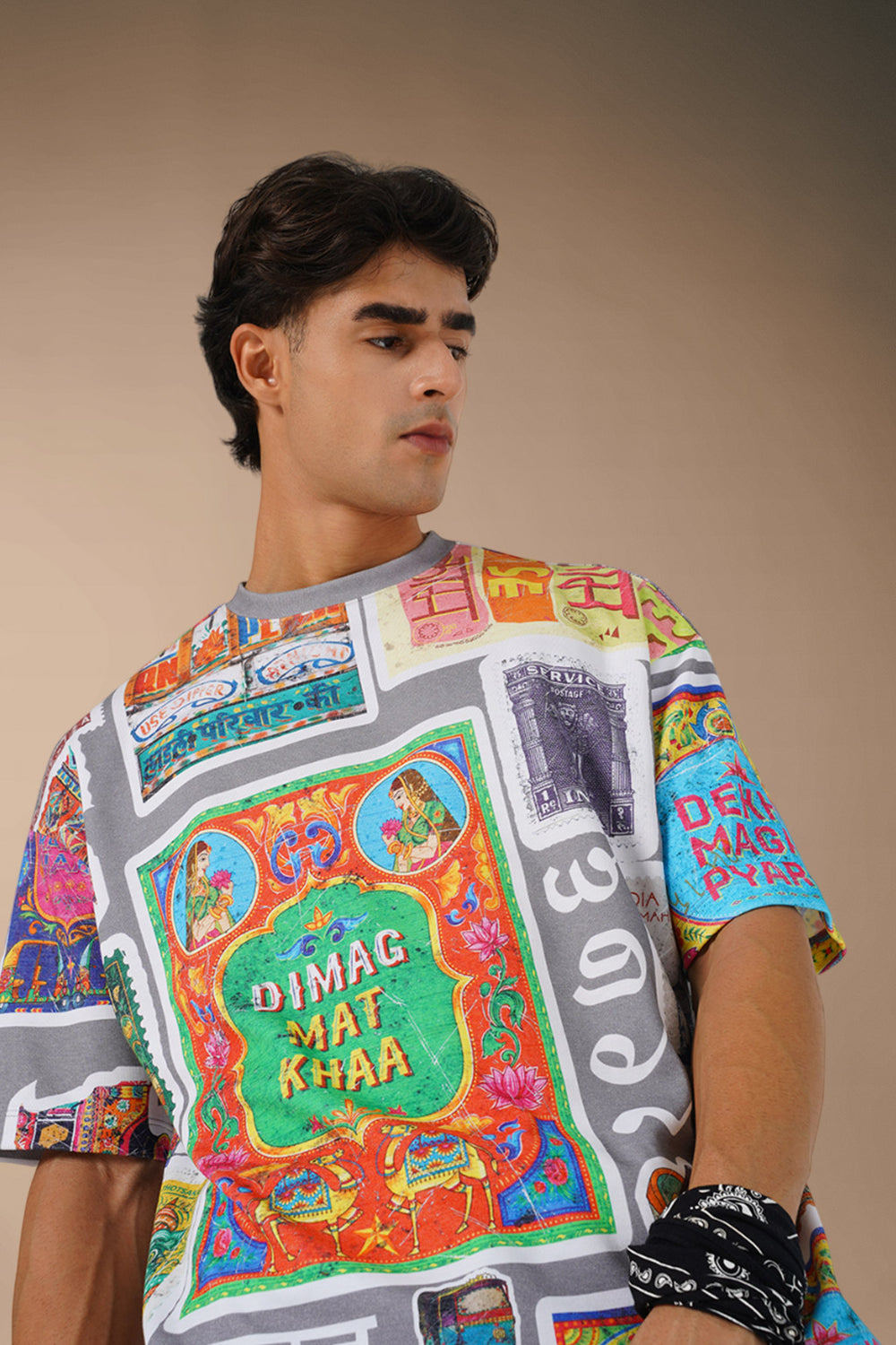 Truck Art Oversized Tee – Retro Grey