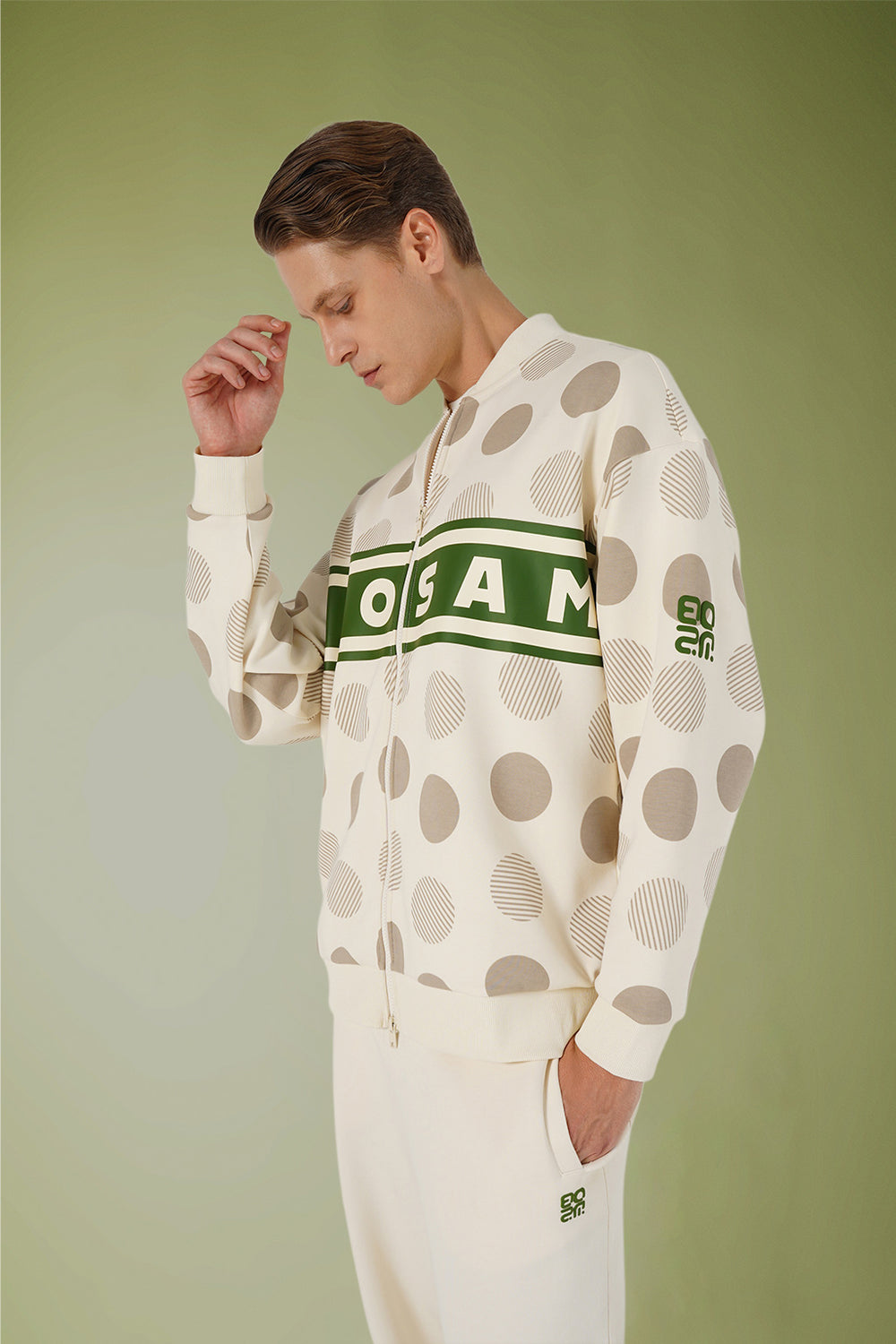 BeOsam Polka Dot Bomber Jacket