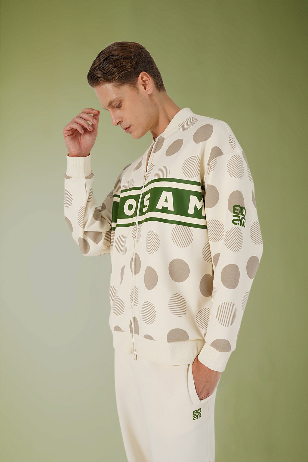 BeOsam Polka Dot Bomber Jacket