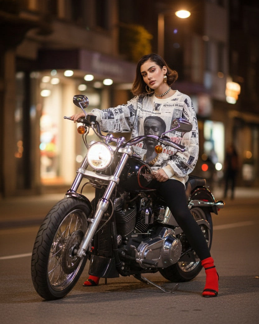 vintage L.G.B news paper design タンクトップ Newspaper Print Oversized Tee – Offbeat Edition – Beosam