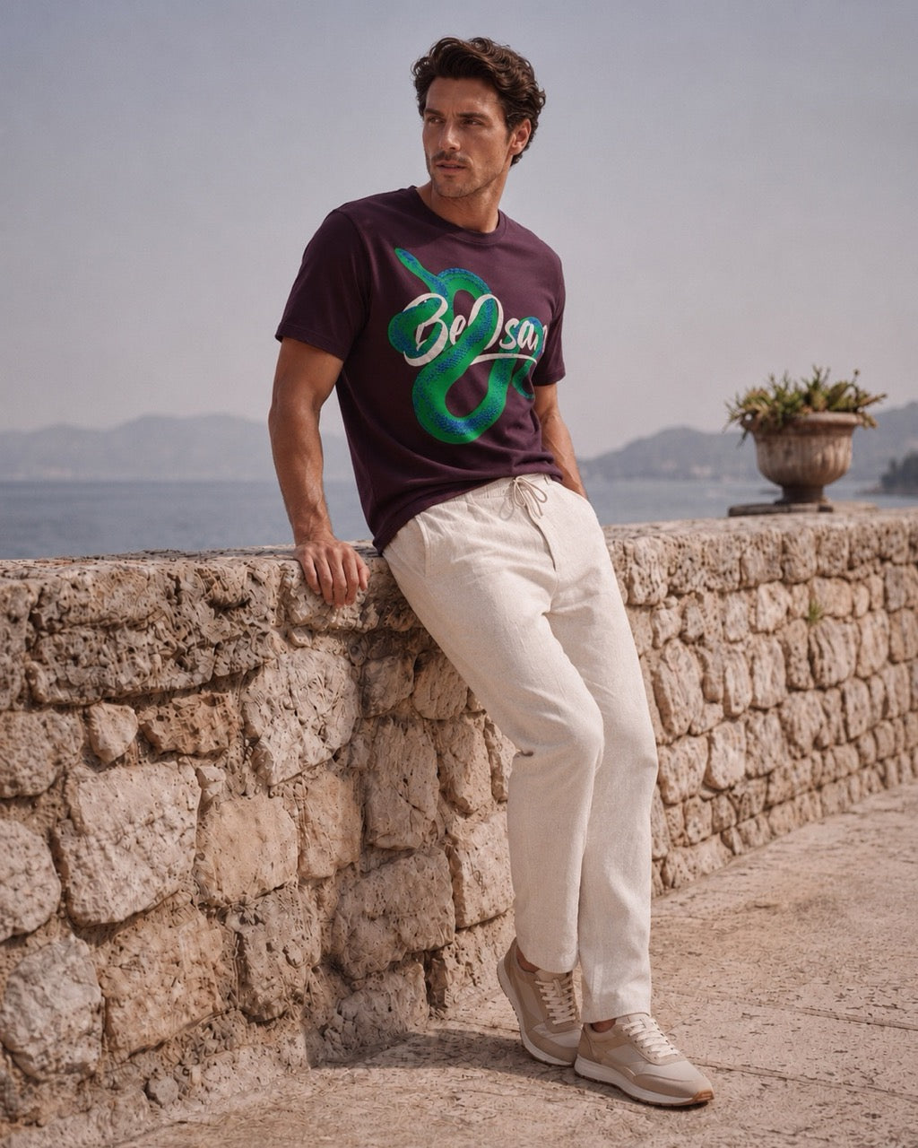 Hiss & Twist Tee - Wine