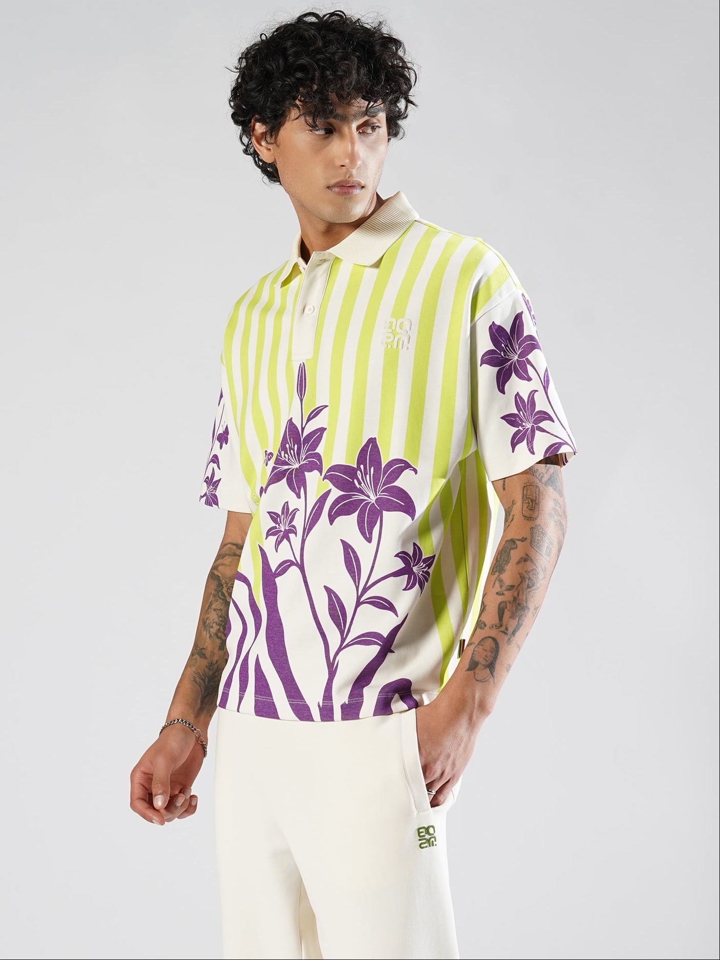 Floral Stripes Polo – Jungle Bloom
