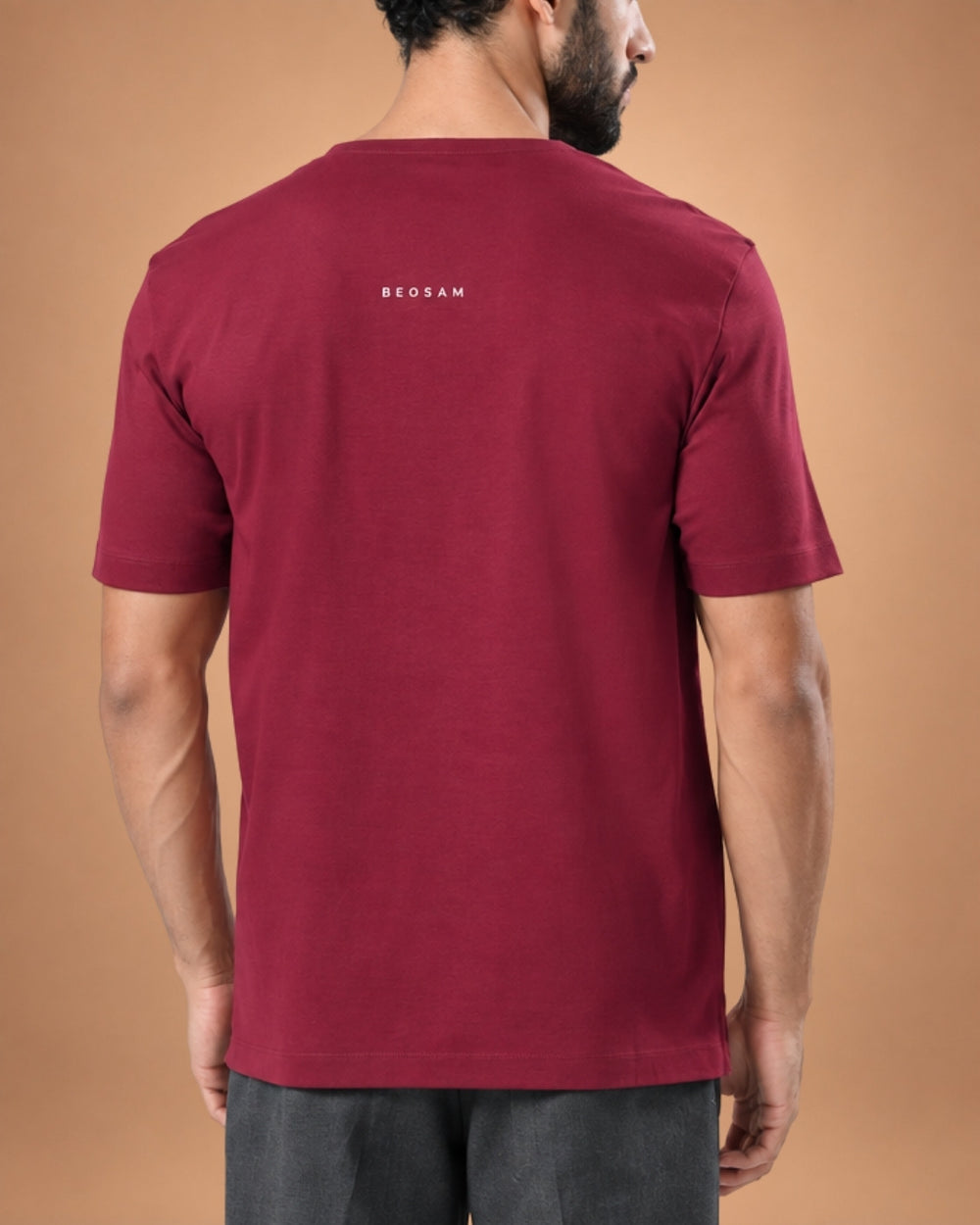 Contrast Pocket Henley – Crimson Red