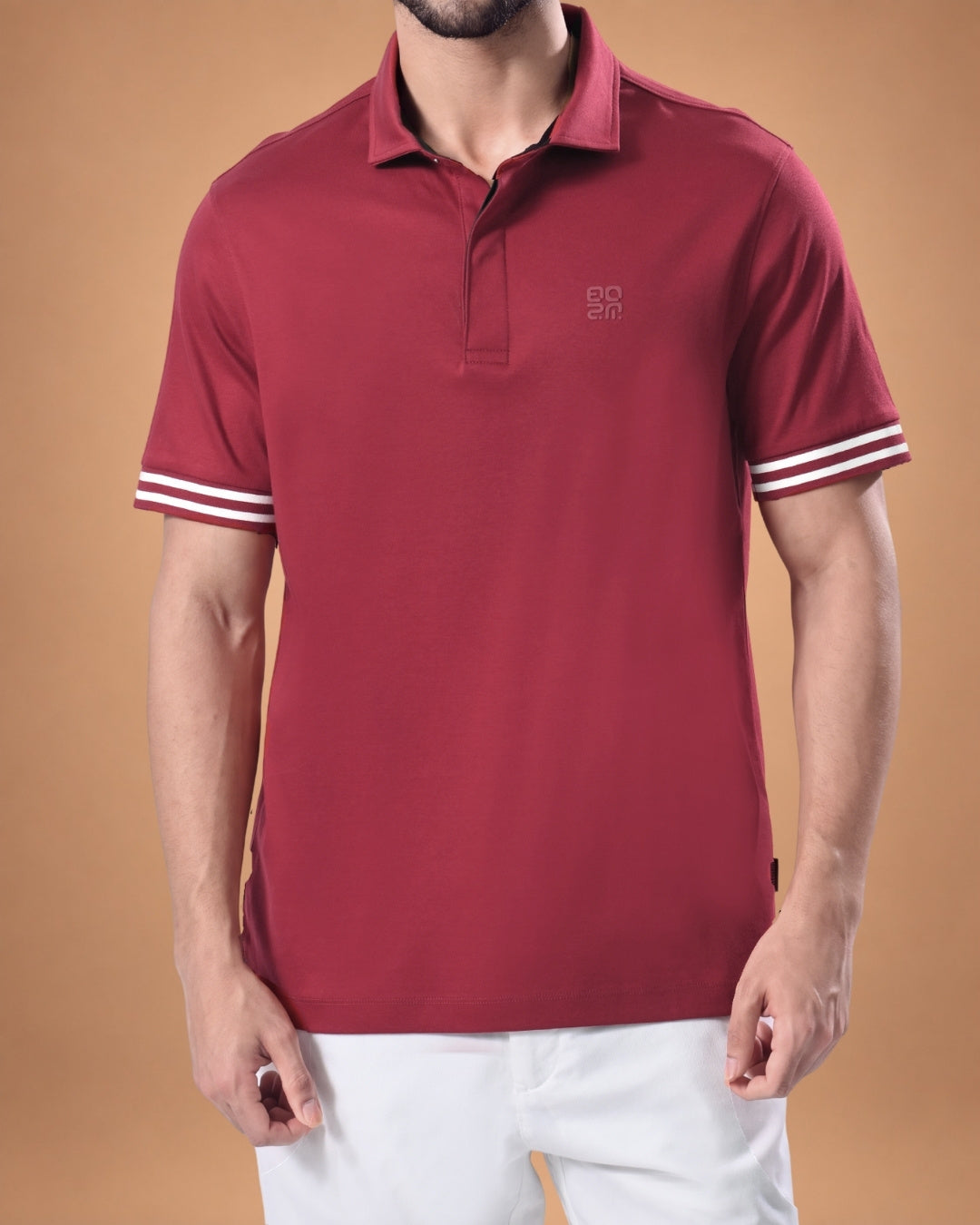 Twin Stripe Polo – Crimson Red