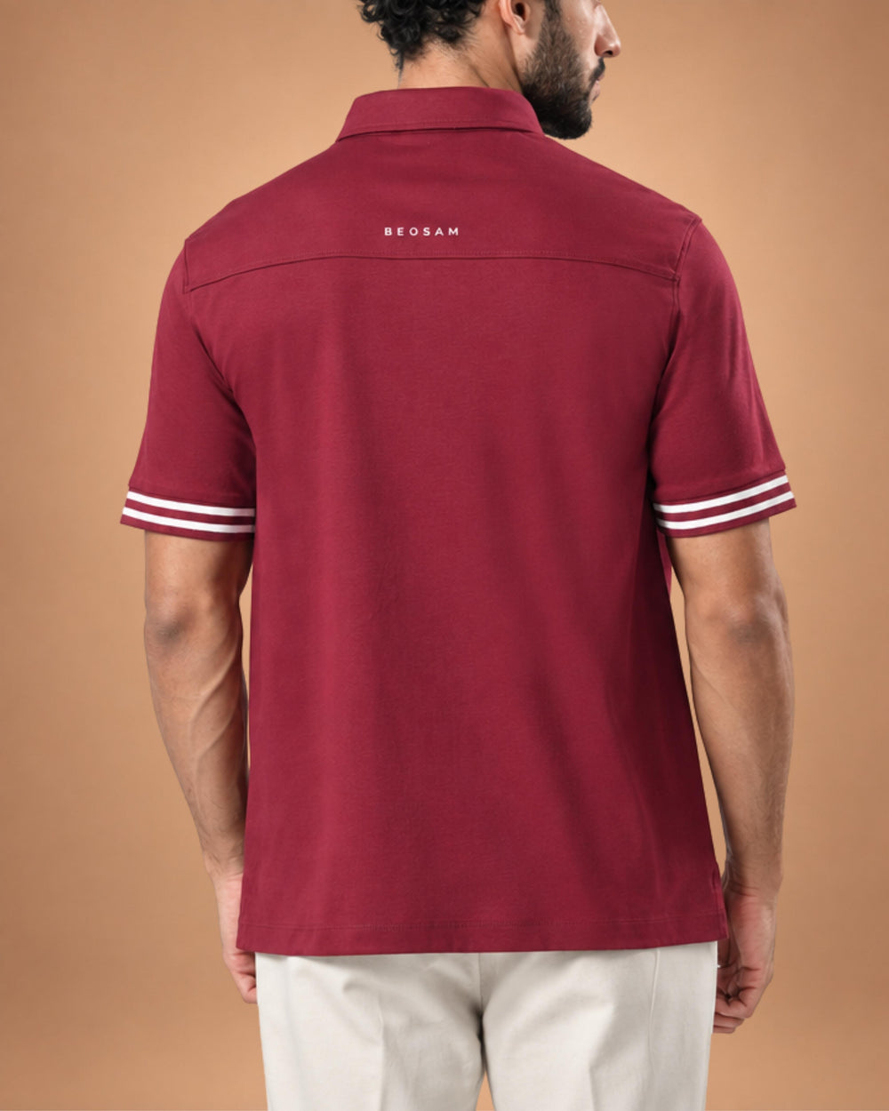 Twin Stripe Polo – Crimson Red
