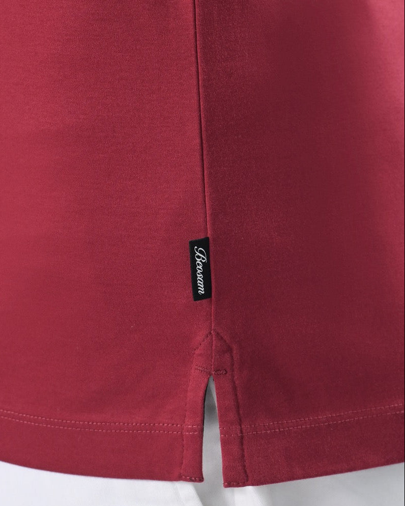 Twin Stripe Polo – Crimson Red