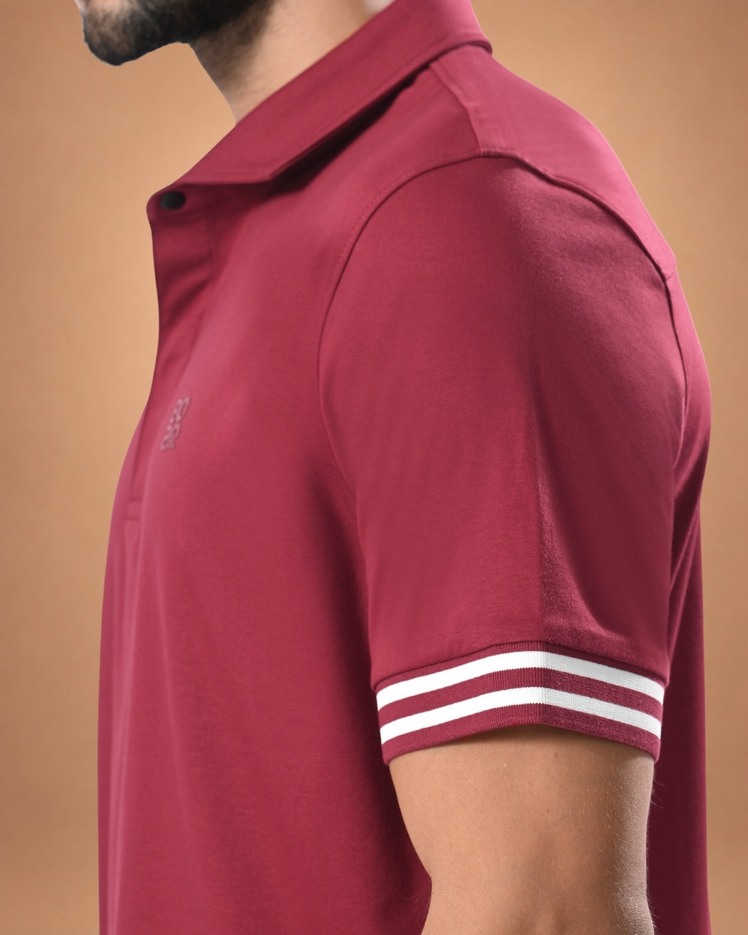 Twin Stripe Polo – Crimson Red
