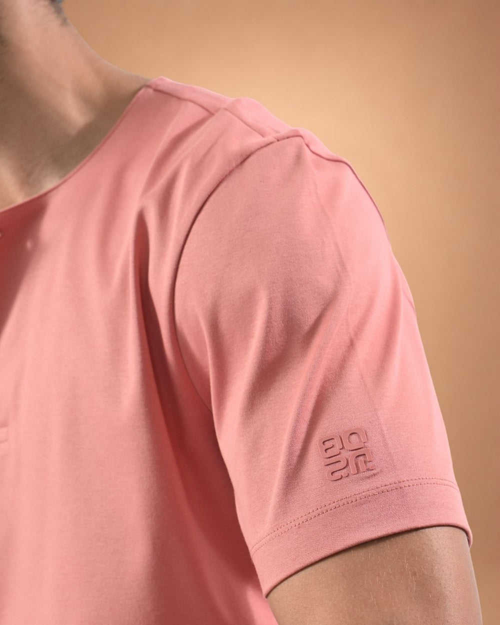 Signature Henley Tee – Dusty Coral