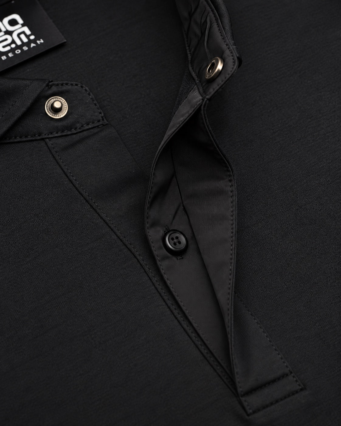 Twin Stripe Polo – Midnight Black