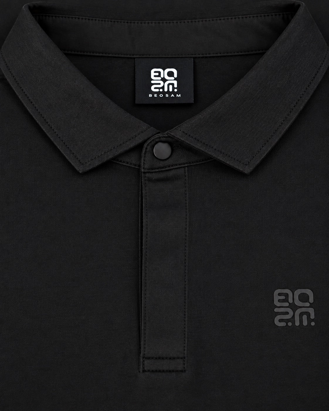 Twin Stripe Polo – Midnight Black