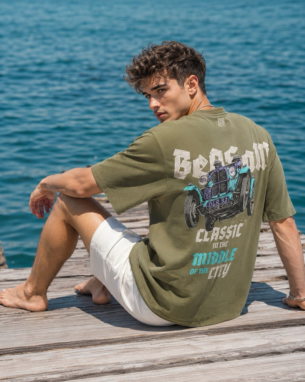 Modern Vintage Tee – Moss Green